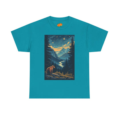 Grizzly Bear Mountain Valley Scene T-Shirt