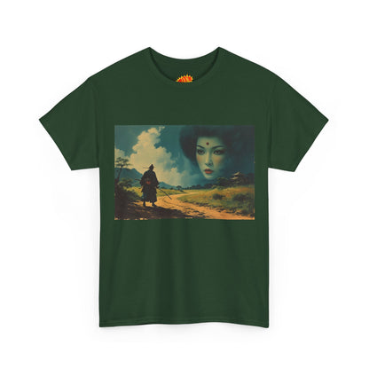 Walking Samurai w/Sky Geisha Woman T-Shirt