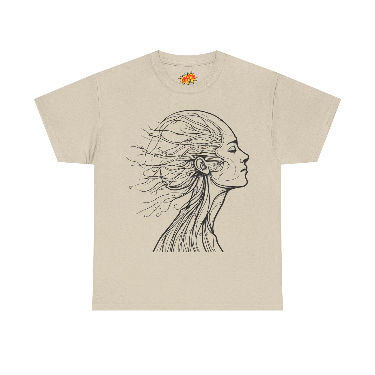Flowing Line Drawing Face Graphic Art Tee Shirt *Multiple Colors*
