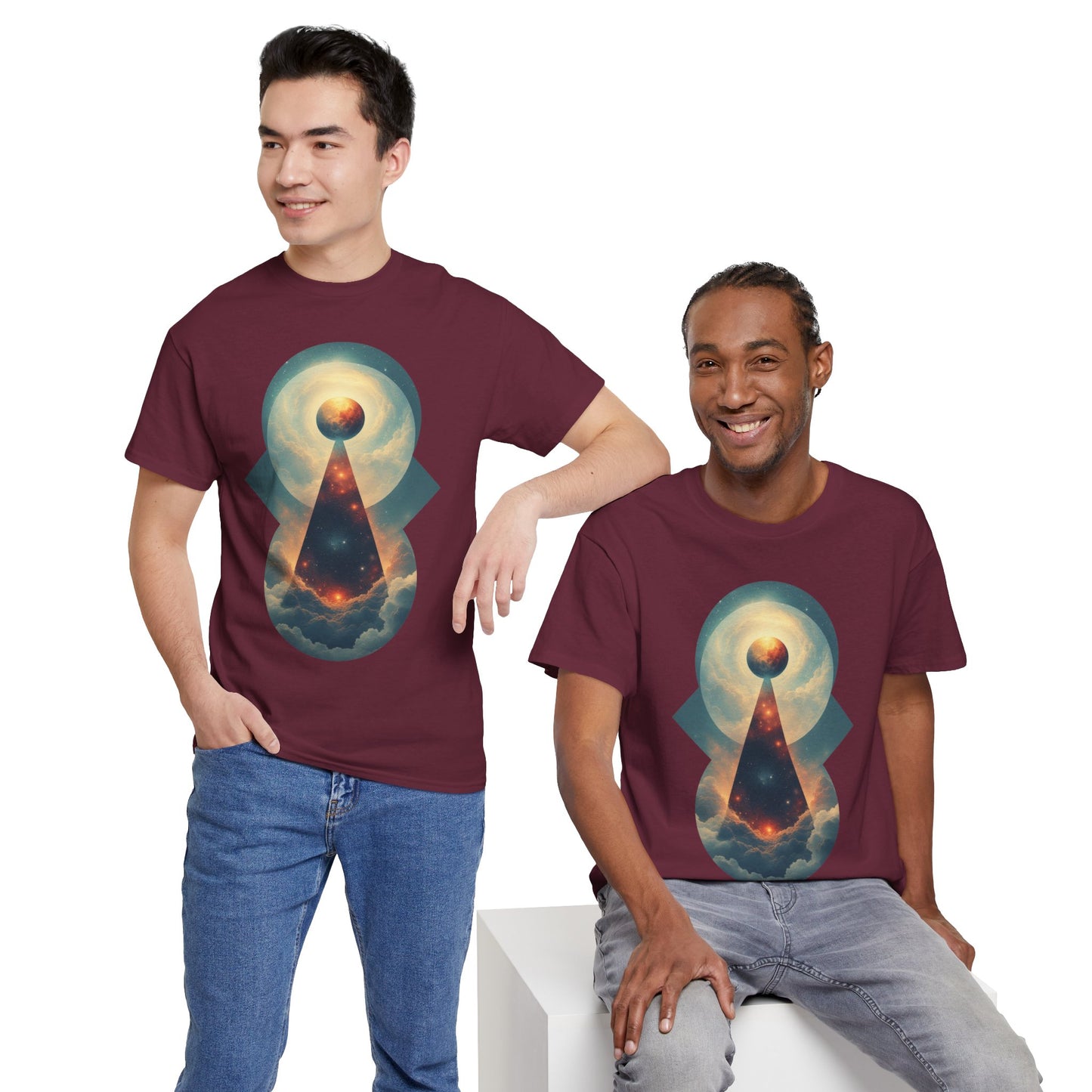 Geometric Galaxy Graphic Space Art Tee Shirt *Multiple Colors*