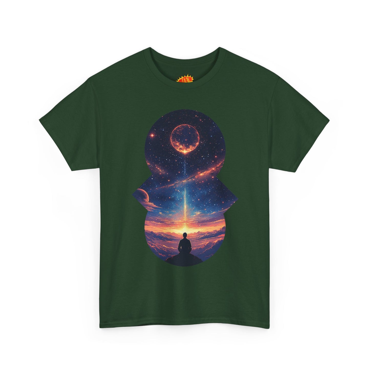 Cosmic Meditation w/Planet Space Graphic Art Tee Shirt *Multiple Colors*