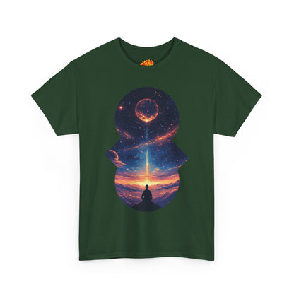 Cosmic Meditation w/Planet Space Graphic Art Tee Shirt