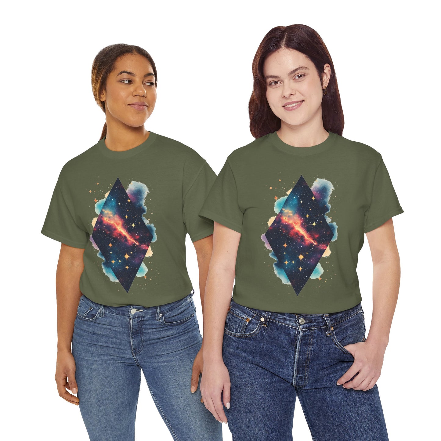Diamond Galaxy Nebula Art Graphic Tee Shirt *Multiple Colors*