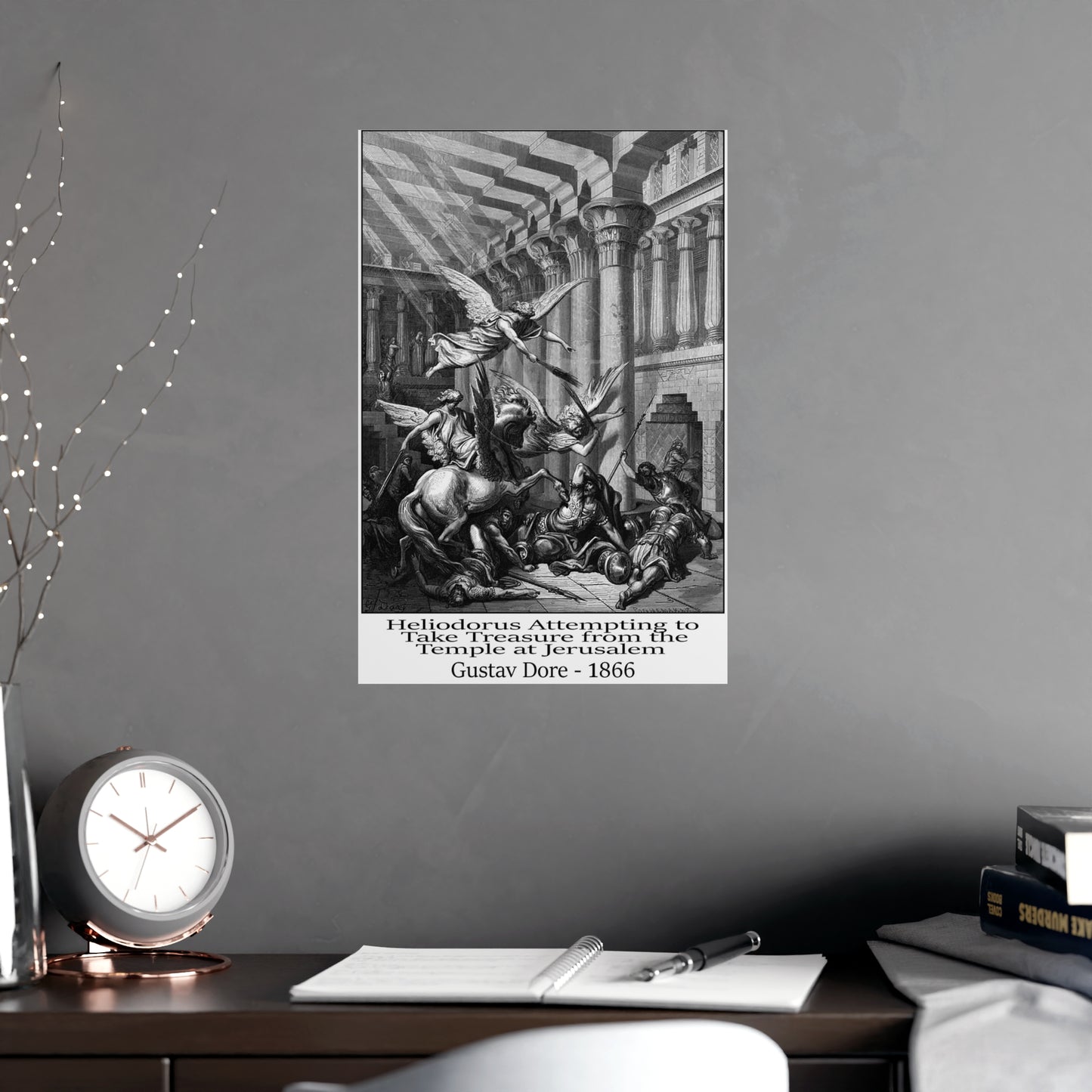 Heliodorus Warrior Angel Print - Gustav Dore, 1866