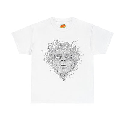Human Face Line Drawing Graphic Art Tee Shirt