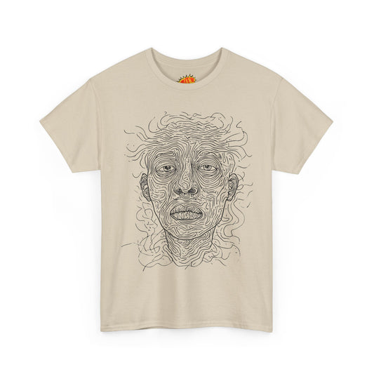 Graphic Line Art Portrait Tee Shirt *Multiple Colors*