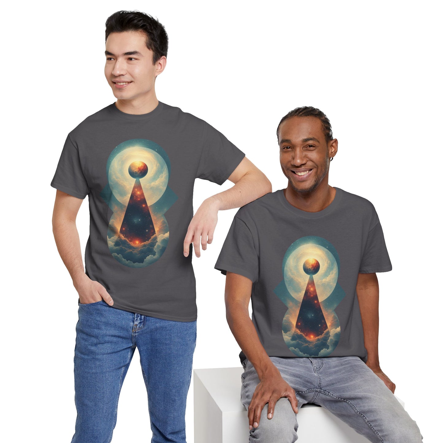 Geometric Galaxy Graphic Space Art Tee Shirt *Multiple Colors*