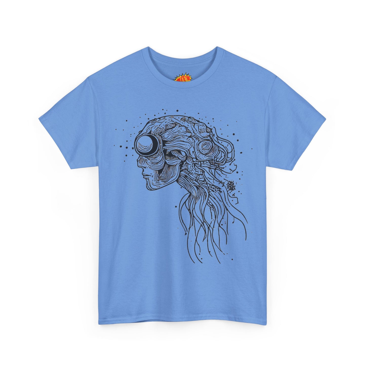 Humanoid Line Drawing Face Graphic Art Tee Shirt *Multiple Colors*