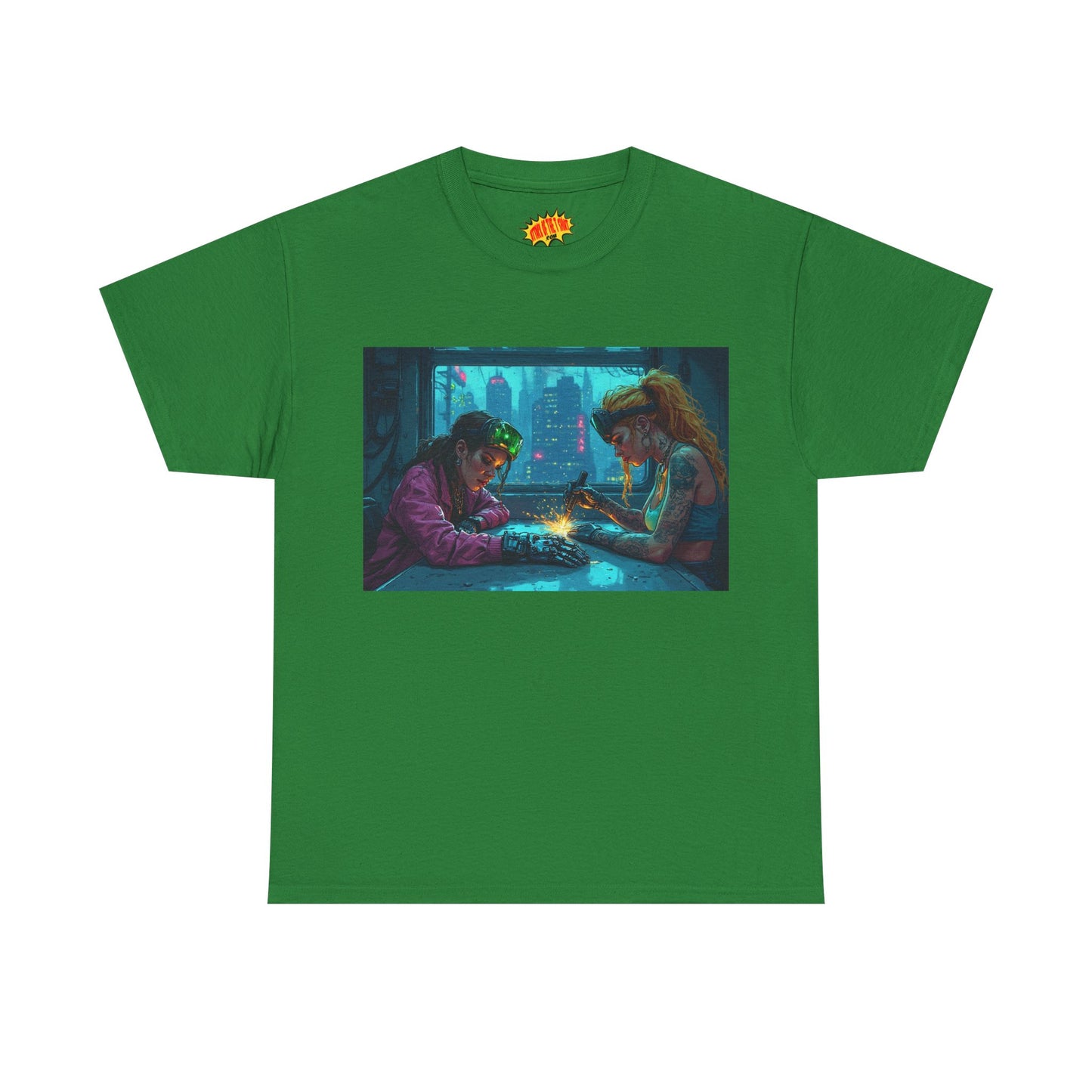 Cyberpunk Ladies Welding Scene T-Shirt *Multiple Colors*