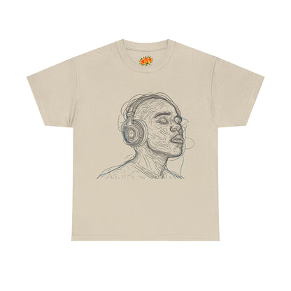 Line Drawing Portrait Graphic Music Art Tee Shirt