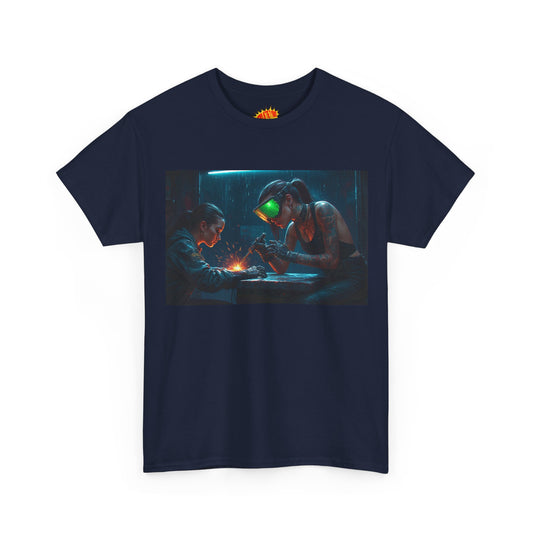 Cyberpunk Ladies Hand Repair Shop Scene T-Shirt *Multiple Colors*
