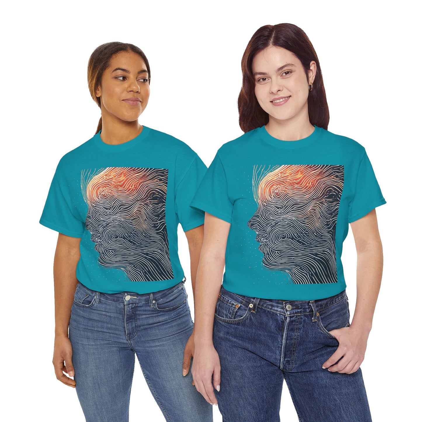 Line Drawing Face Graphic Art Tee Shirt *Multiple Colors*
