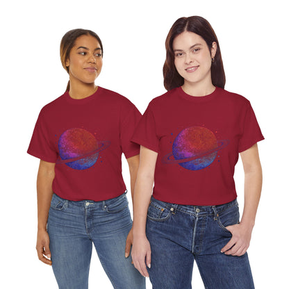 Space Art Ringed Planet Graphic Tee Shirt