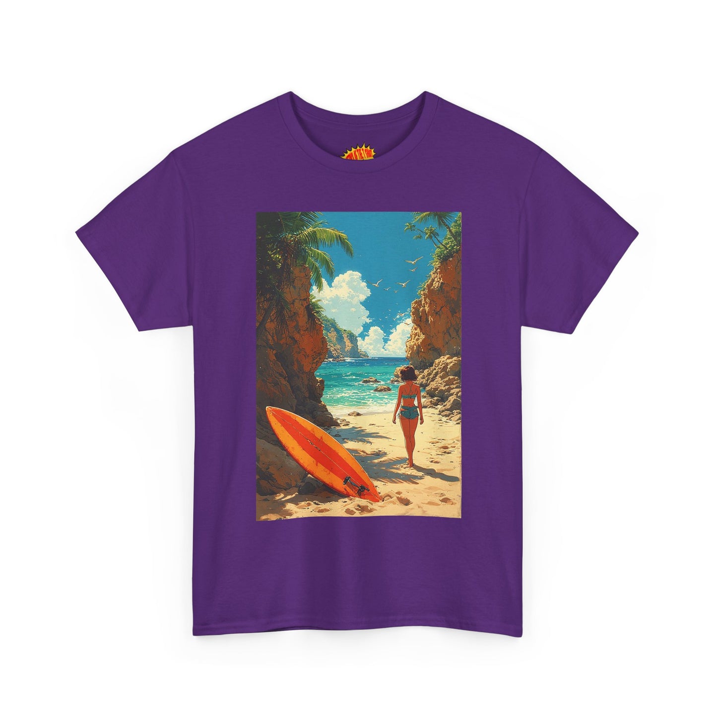 Modern Style Tropical Beach Scene T-Shirt *Multiple Colors*