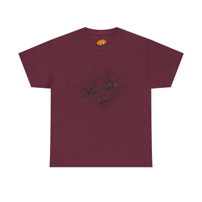 Abstract Face Line Drawing Graphic Art Tee Shirt