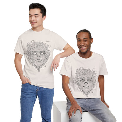 Human Face Line Drawing Graphic Art Tee Shirt