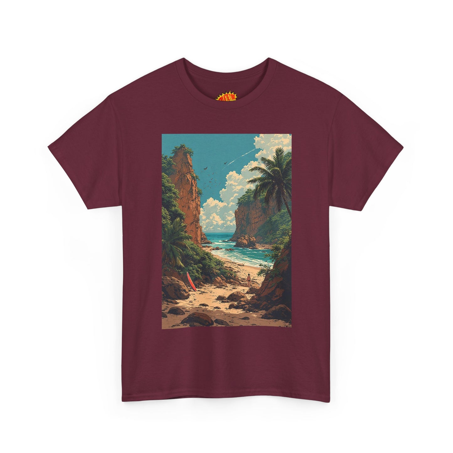 Modern Style Tropical Cliffs Scene T-Shirt *Multiple Colors*