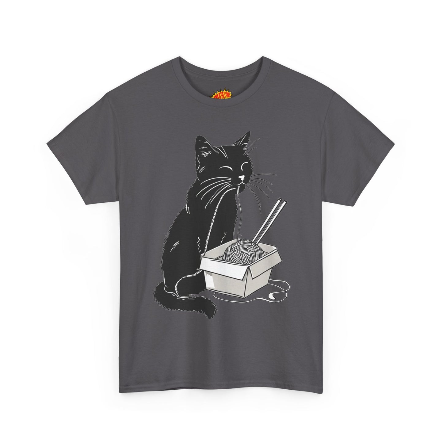 Black Cat w/Noodles Drawing Art Tee Shirt *Multiple Colors*