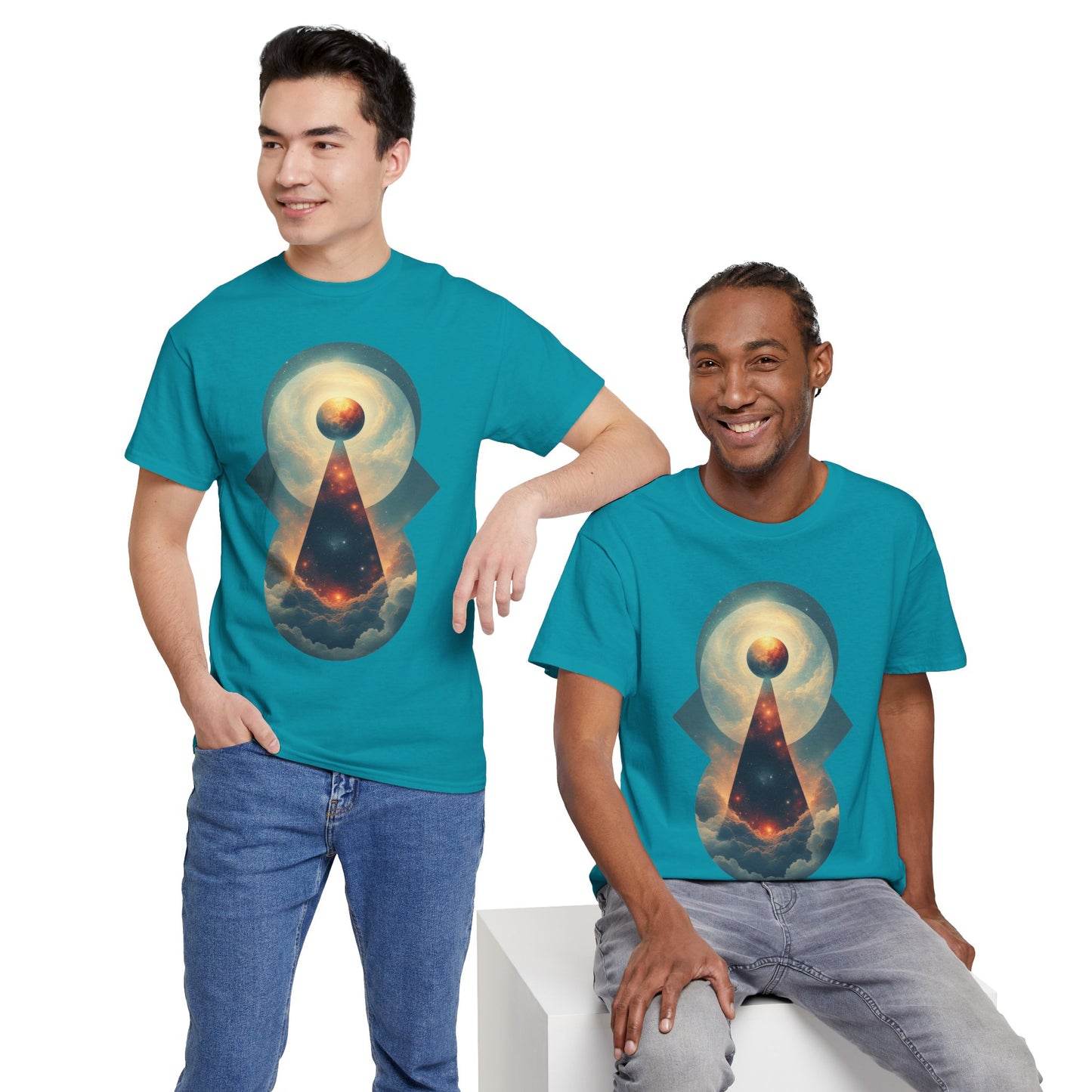 Geometric Galaxy Graphic Space Art Tee Shirt *Multiple Colors*