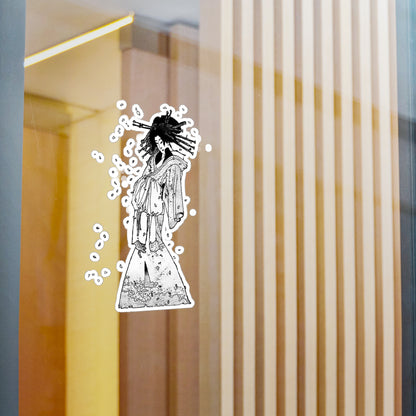 Spirit of the Komachi Cherry Tree Japanese Art Durable Vinyl Decal Sticker