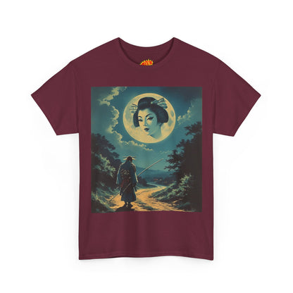 Travelling Samurai w/Full Moon Geisha Woman T-Shirt