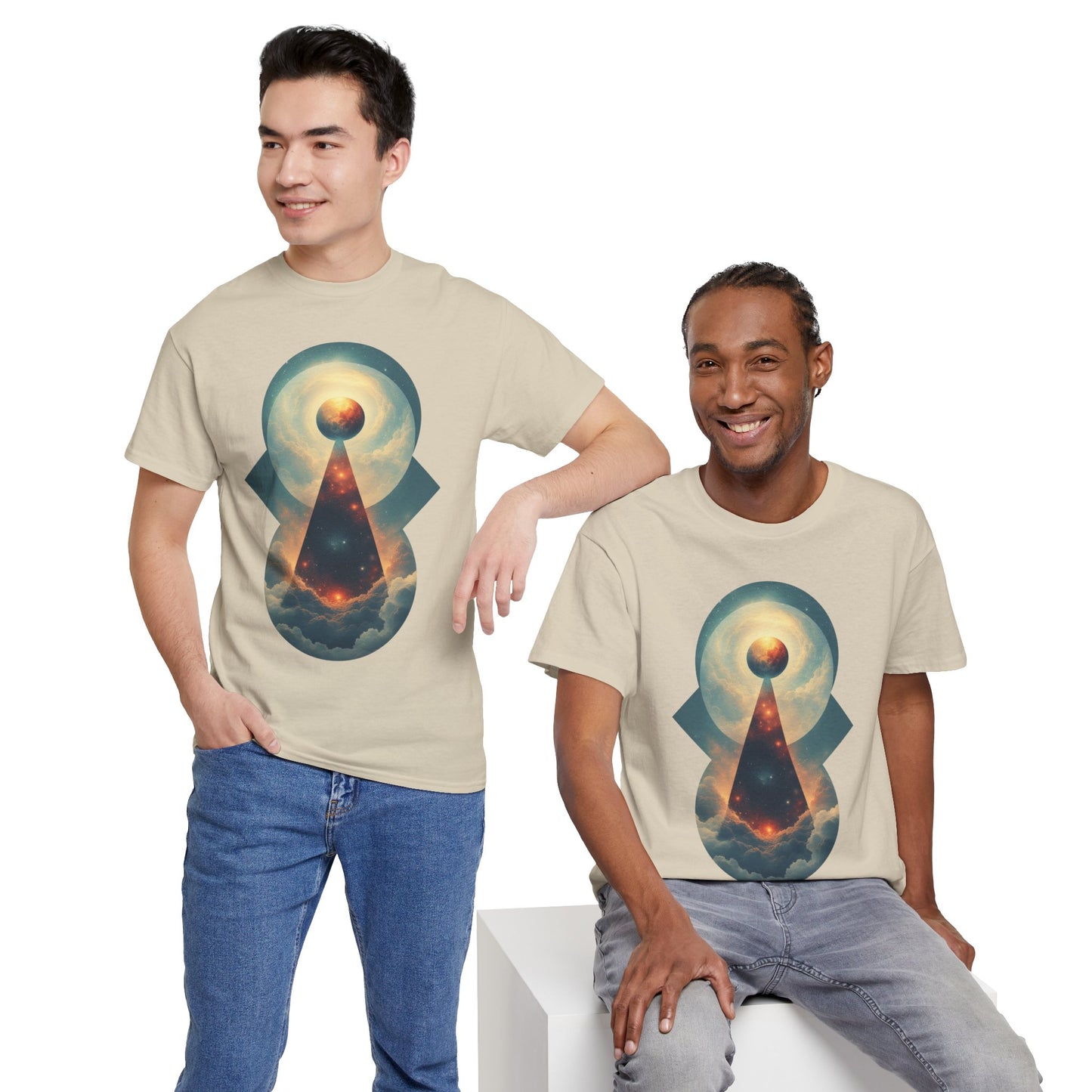 Geometric Galaxy Graphic Space Art Tee Shirt *Multiple Colors*