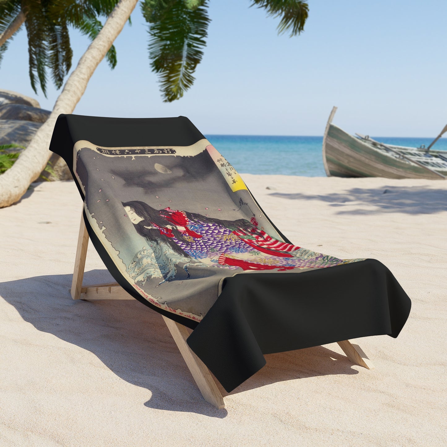 Kiyohime Changing Into a Serpent Beach Towel