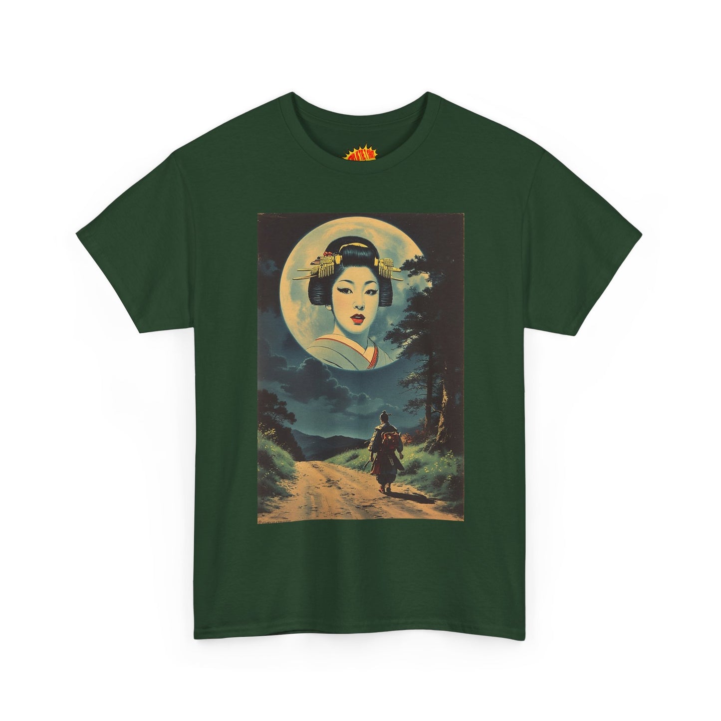 Night Traveller w/Full Moon Geisha Woman T-Shirt *Multiple Colors*