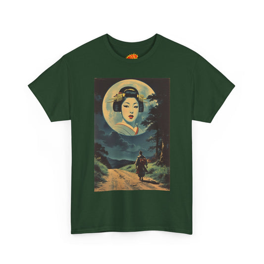 Night Traveller w/Full Moon Geisha Woman T-Shirt *Multiple Colors*