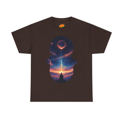 Cosmic Meditation w/Planet Space Graphic Art Tee Shirt
