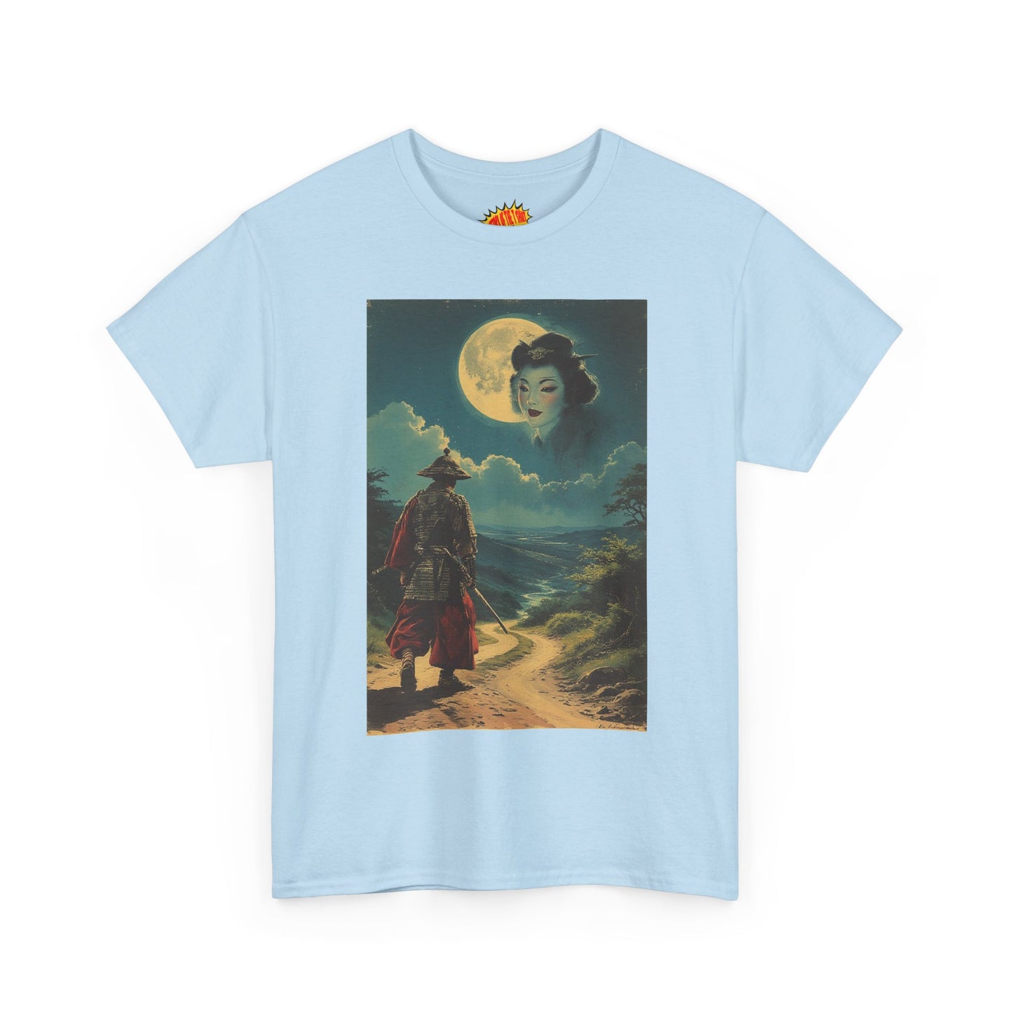 Samurai w/Full Moon Sky Geisha T-Shirt *Multiple Colors*