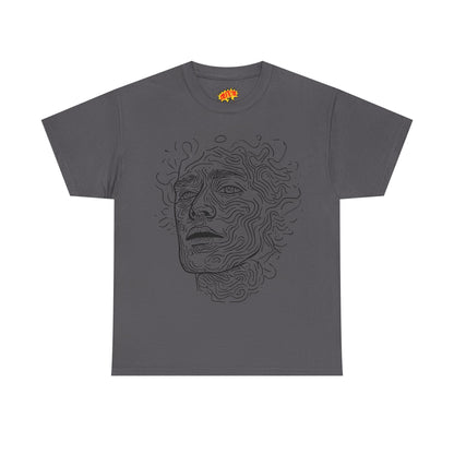 Human Face Line Drawing Portrait Graphic Art Tee Shirt