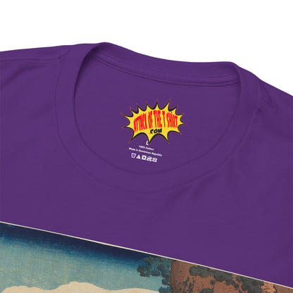 The Hanging-cloud Bridge by Katushika Hokusai - Heavy Cotton Tee *Dark Colors*