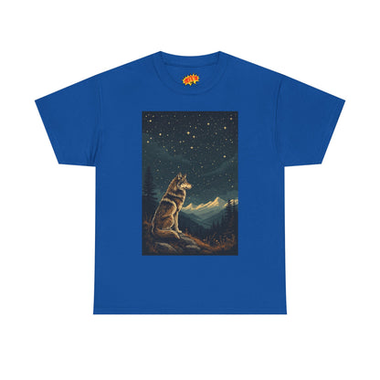 Mountain Wolf with Starry Night T-Shirt