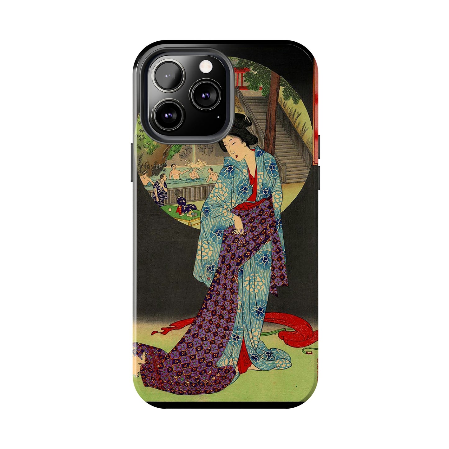 Oji Waterfall by Toyohara Chikanobu, 1890 iPhone Case *Many Sizes Available*