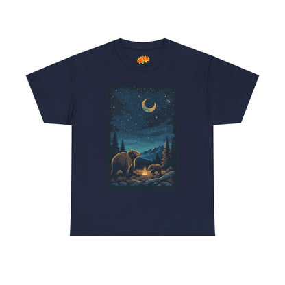 Grizzly Bear with Cub Night Scene T-Shirt