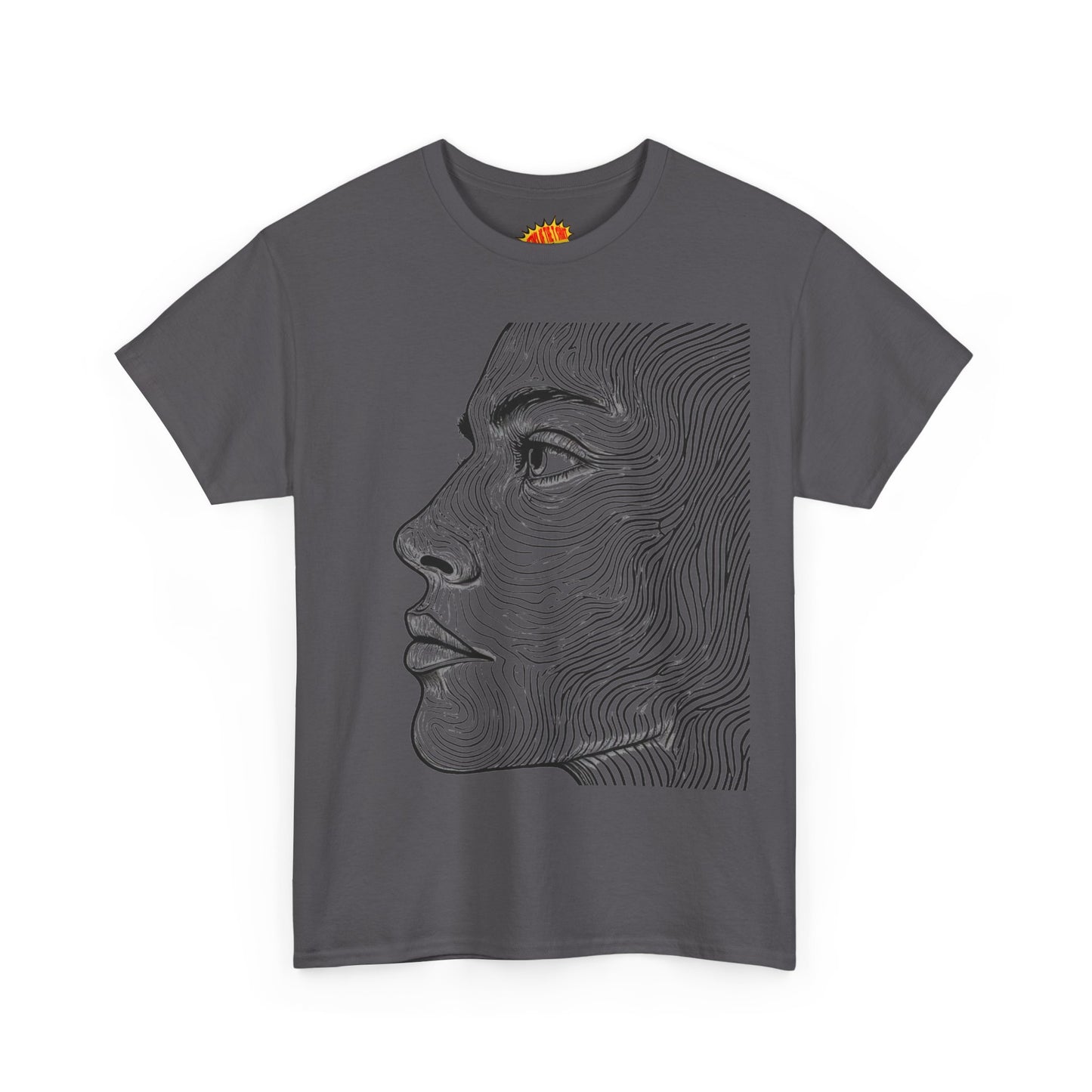 Human Face Profile Line Drawing Graphic Art Tee Shirt *Multiple Colors*