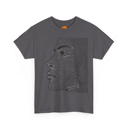 Human Face Profile Line Drawing Graphic Art Tee Shirt