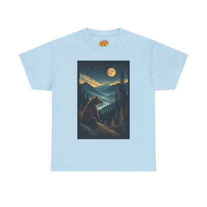 Sitting Grizzly Bear Full Moon Scene T-Shirt