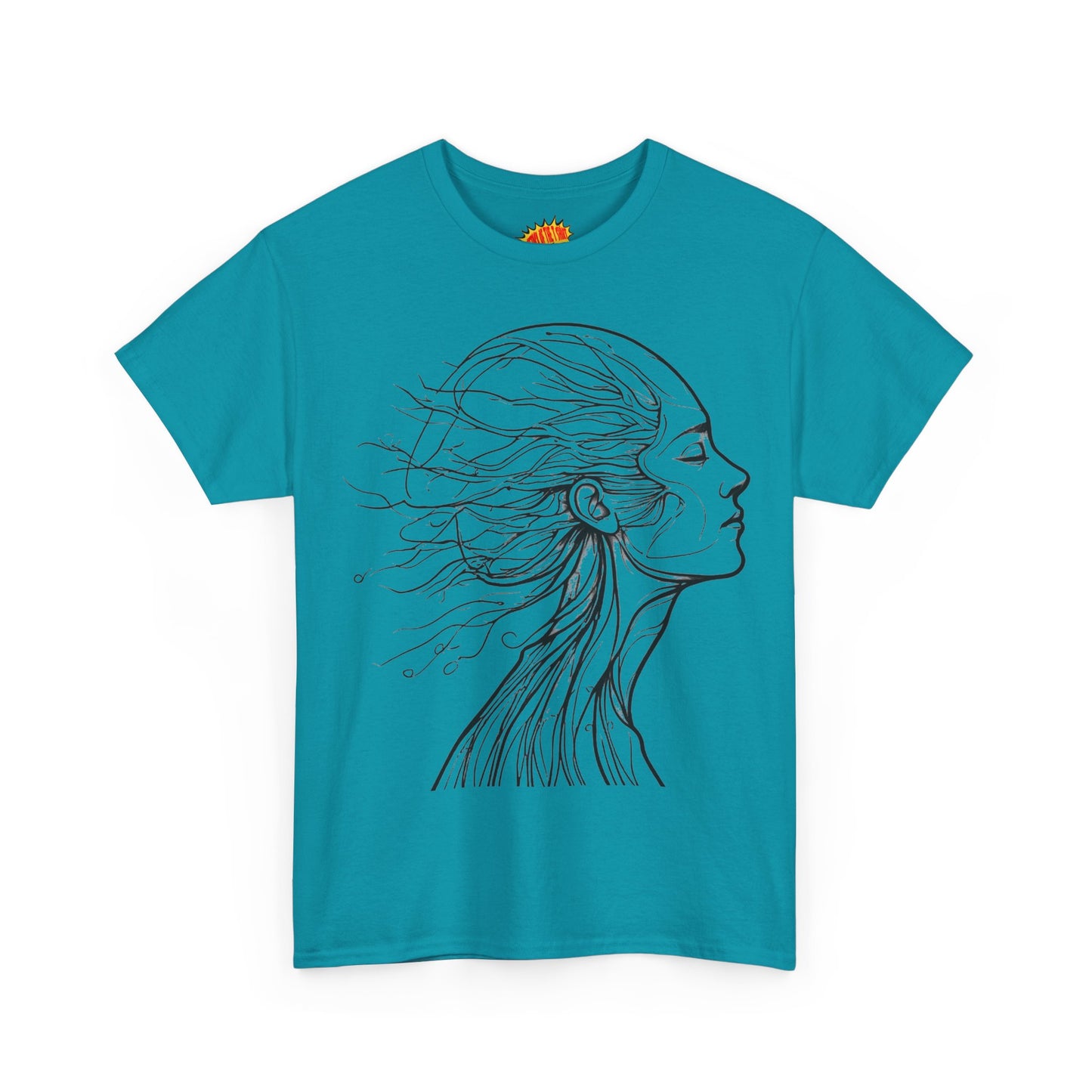 Flowing Line Drawing Face Graphic Art Tee Shirt *Multiple Colors*