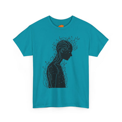 Human Silhouette Line Drawing Graphic Art Tee Shirt