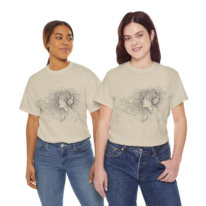 Line Drawing Portrait Graphic Musical Art Tee Shirt