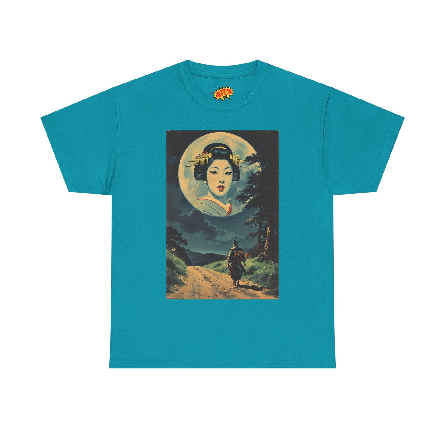 Night Traveller w/Full Moon Geisha Woman T-Shirt *Multiple Colors*