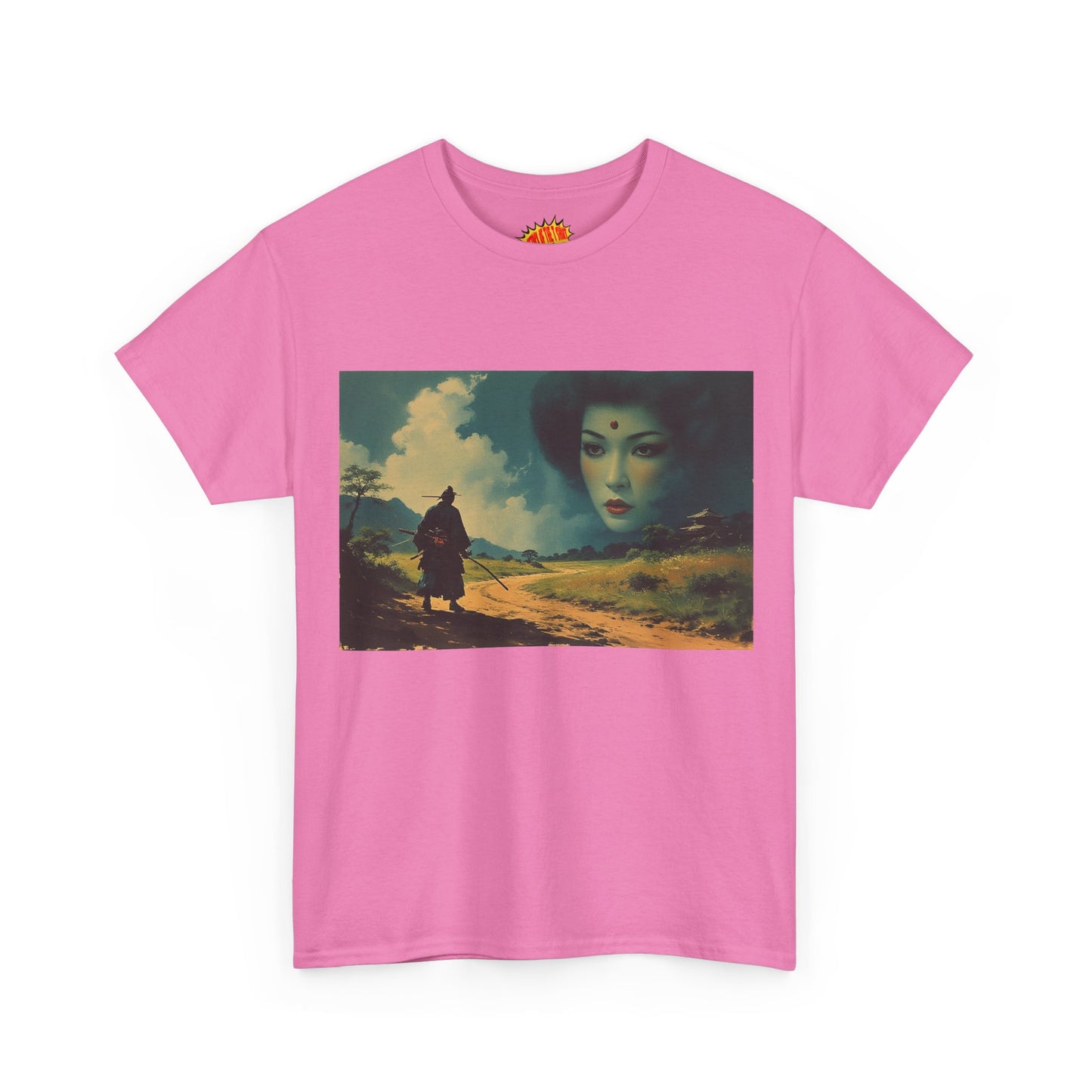 Walking Samurai w/Sky Geisha Woman T-Shirt *Multiple Colors*