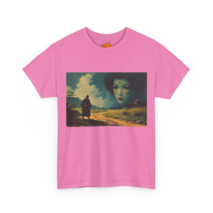 Walking Samurai w/Sky Geisha Woman T-Shirt