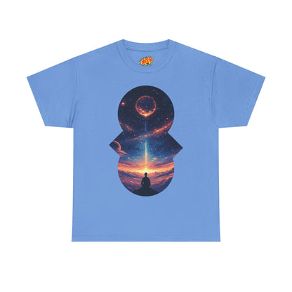 Cosmic Meditation w/Planet Space Graphic Art Tee Shirt