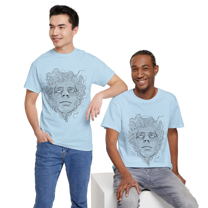 Human Face Line Drawing Graphic Art Tee Shirt
