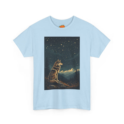 Mountain Wolf with Starry Night T-Shirt