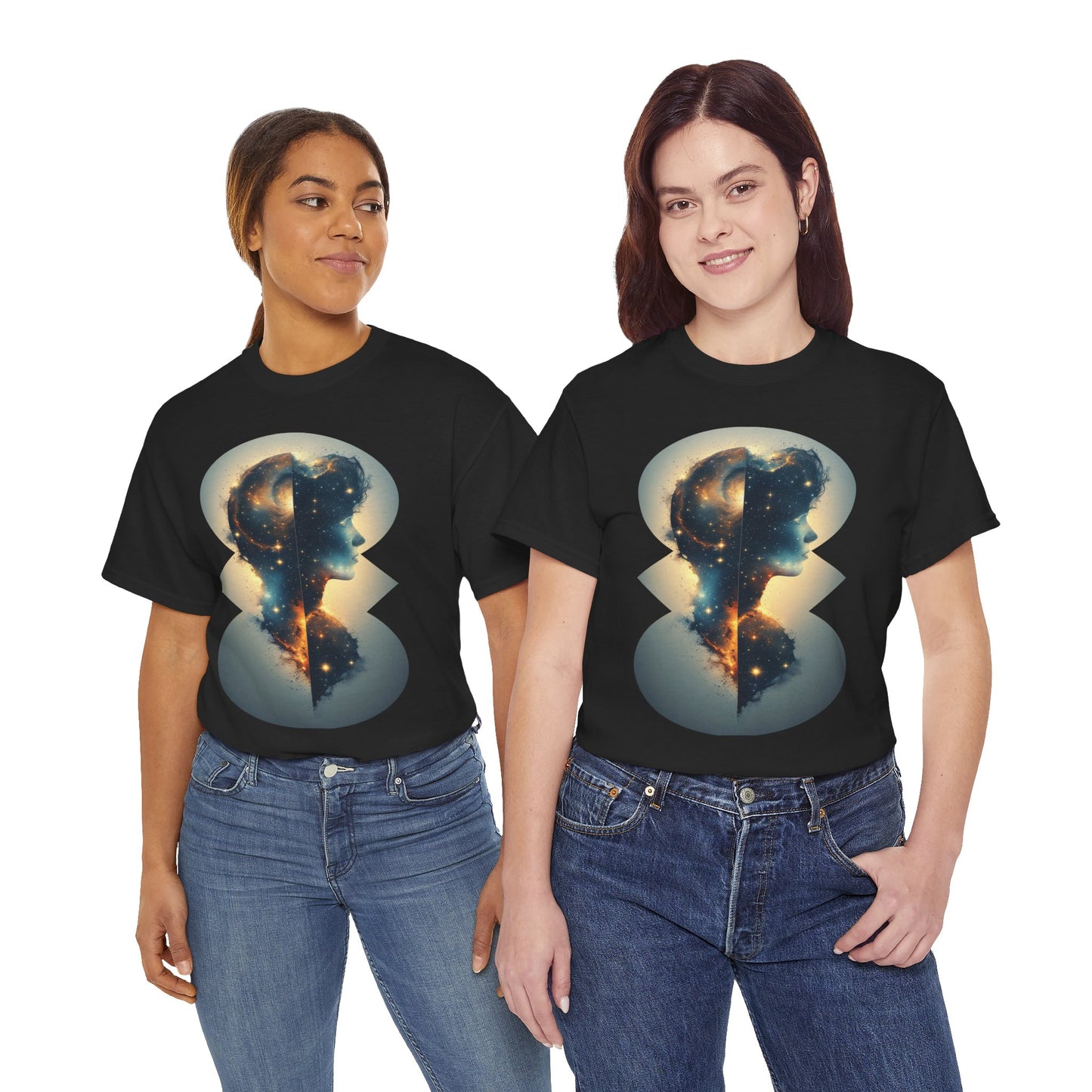 Cosmic Silhouette Galaxy Graphic Art Tee Shirt *Multiple Colors*