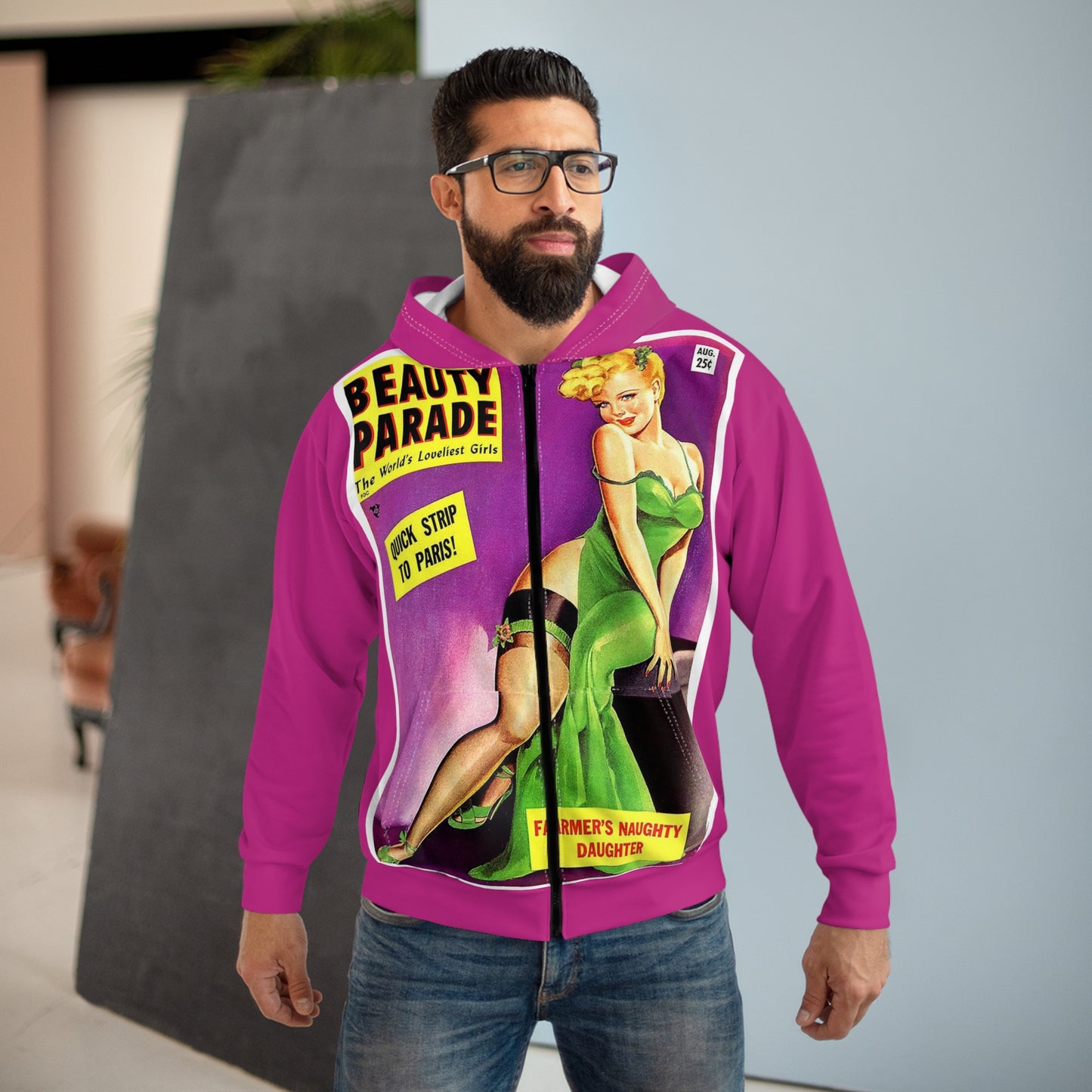 Beauty Parade Zip Hoodie Pink